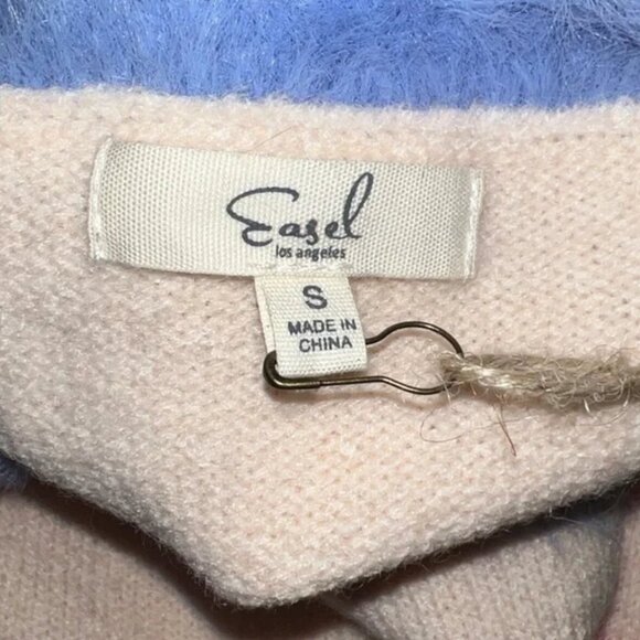 NWT LADIES SIZE S EASEL PINK DAISY CREW NECK LONG SLEEVE WARM SWEATER - Picture 6 of 7